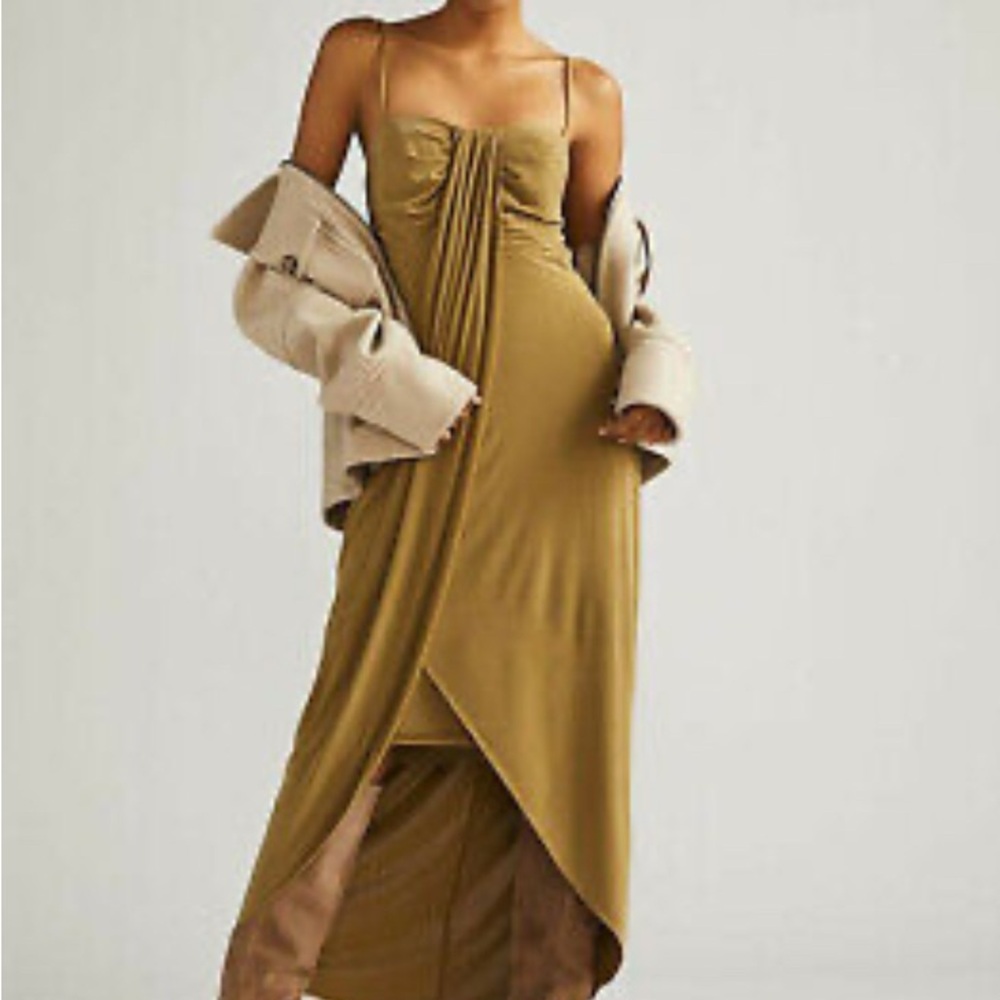 Anthropology Elegant Olive Green Women's Dress